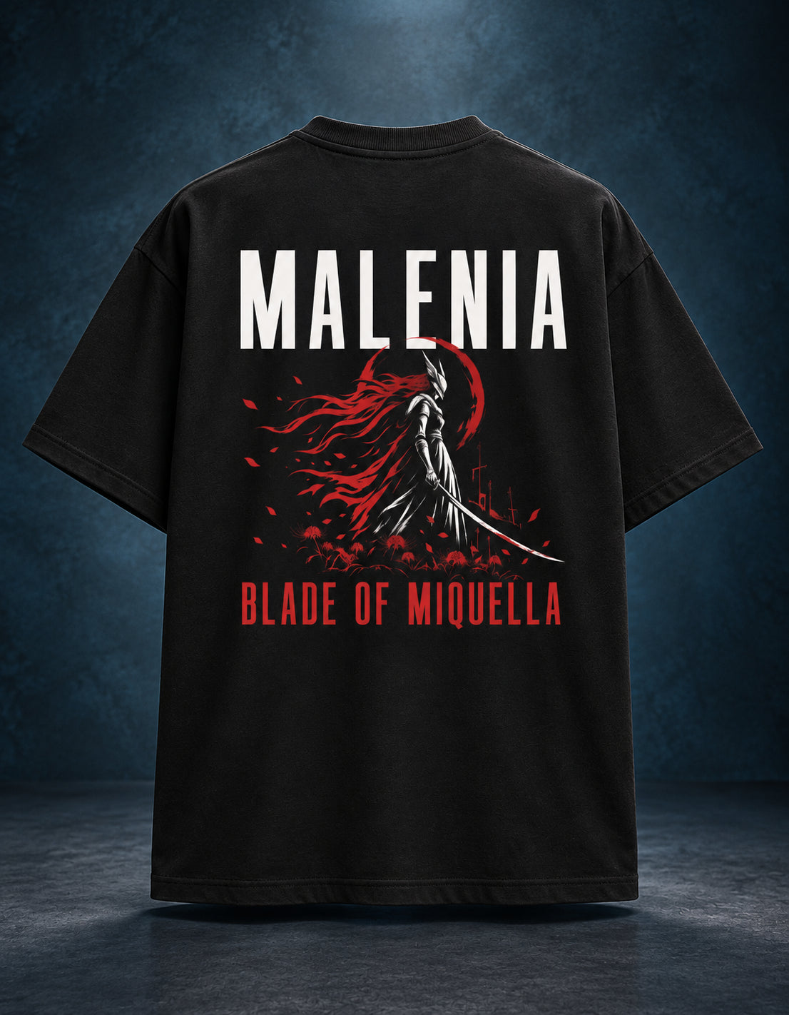 Elden Ring Malenia Shirt: Blade of Miquella oversized tee, back print