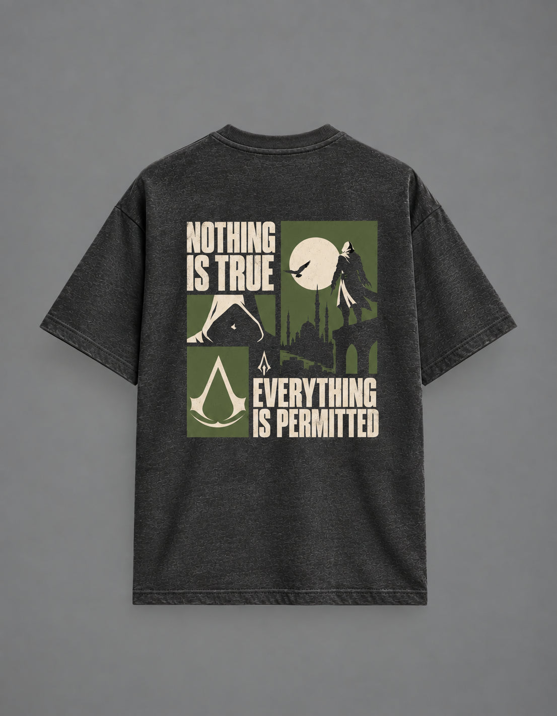 Assassin's Creed Shirt: Live by the Creed oversized tee, back print